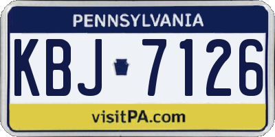 PA license plate KBJ7126