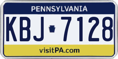 PA license plate KBJ7128