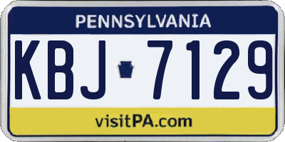 PA license plate KBJ7129