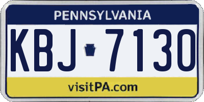 PA license plate KBJ7130