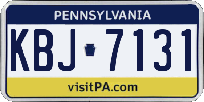 PA license plate KBJ7131