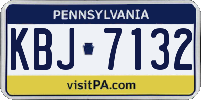PA license plate KBJ7132