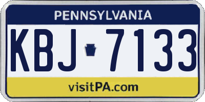 PA license plate KBJ7133