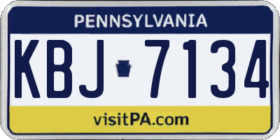 PA license plate KBJ7134