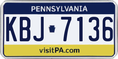 PA license plate KBJ7136