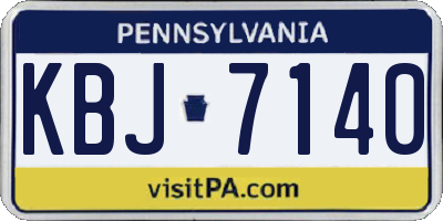 PA license plate KBJ7140