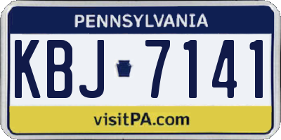 PA license plate KBJ7141