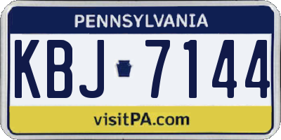PA license plate KBJ7144