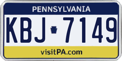 PA license plate KBJ7149
