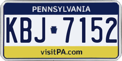 PA license plate KBJ7152