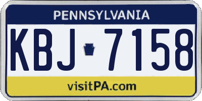 PA license plate KBJ7158