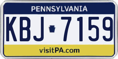 PA license plate KBJ7159