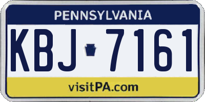 PA license plate KBJ7161