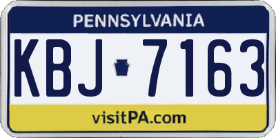 PA license plate KBJ7163
