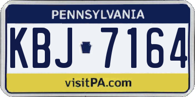 PA license plate KBJ7164