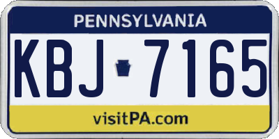 PA license plate KBJ7165