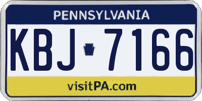 PA license plate KBJ7166