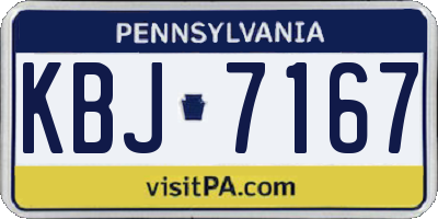 PA license plate KBJ7167