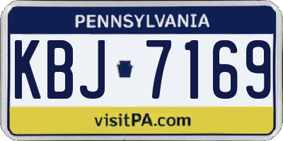 PA license plate KBJ7169