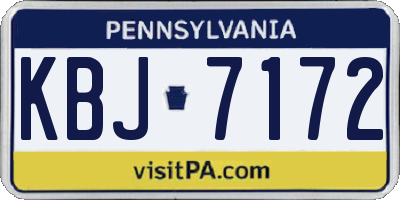 PA license plate KBJ7172