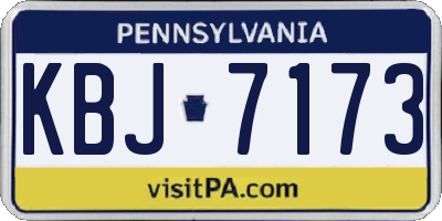 PA license plate KBJ7173