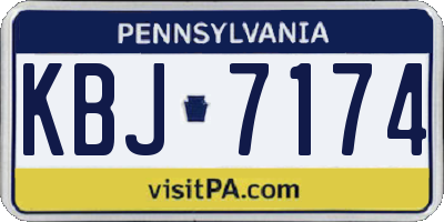 PA license plate KBJ7174