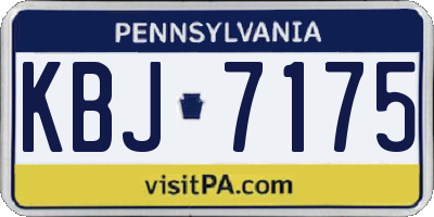 PA license plate KBJ7175