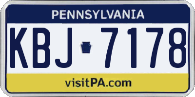 PA license plate KBJ7178
