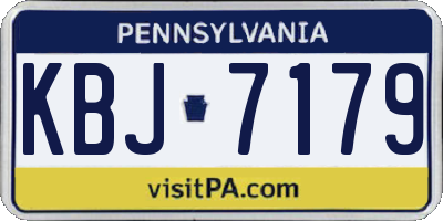 PA license plate KBJ7179