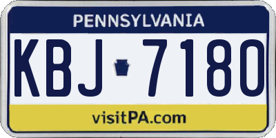PA license plate KBJ7180