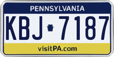 PA license plate KBJ7187