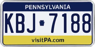 PA license plate KBJ7188