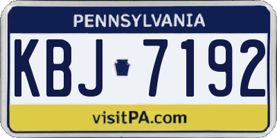 PA license plate KBJ7192