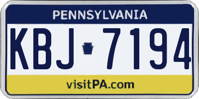 PA license plate KBJ7194