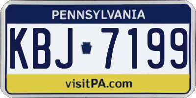 PA license plate KBJ7199