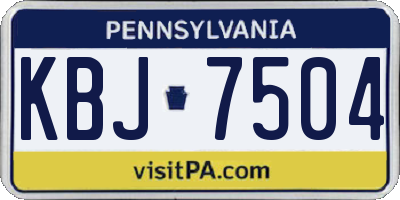 PA license plate KBJ7504
