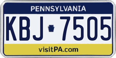 PA license plate KBJ7505