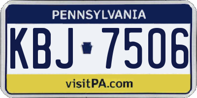 PA license plate KBJ7506