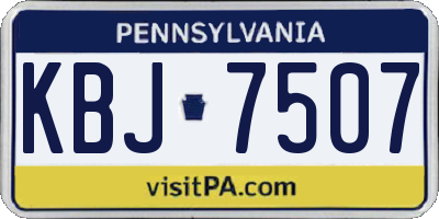 PA license plate KBJ7507