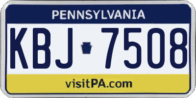 PA license plate KBJ7508