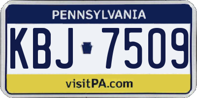 PA license plate KBJ7509
