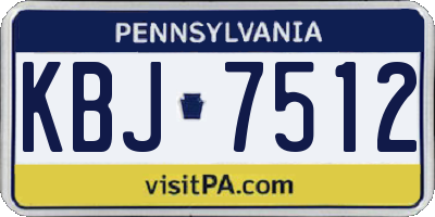 PA license plate KBJ7512