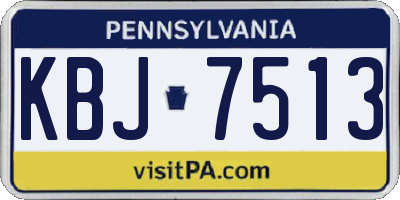 PA license plate KBJ7513