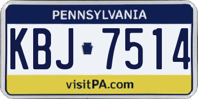 PA license plate KBJ7514
