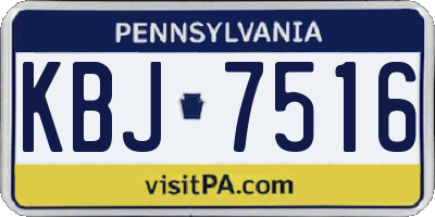PA license plate KBJ7516