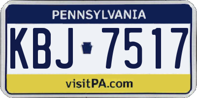 PA license plate KBJ7517