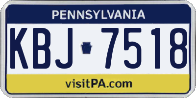 PA license plate KBJ7518