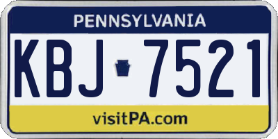 PA license plate KBJ7521