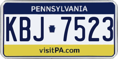 PA license plate KBJ7523