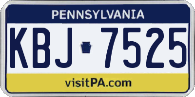 PA license plate KBJ7525